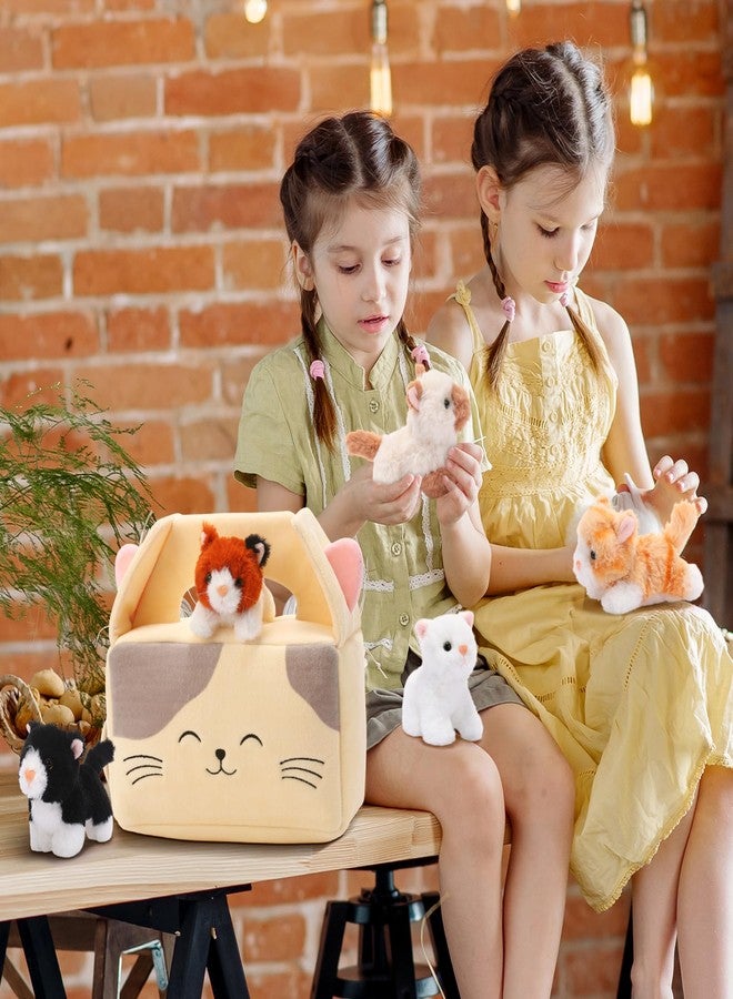 Blueweenly 8 Pcs Cat Stuffed Animal Set Plush House with 7 Soft Stuffed Animal Plush Toy for Kids Birthday Valentines Classroom Party Favors Goodie Bags Stuffers - Image 5